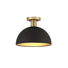 Plafonnier Semi Encastré Savoy House Meridian M60071Mbknb 1 Lumière 60W Noir Mat Avec Laiton Naturel