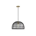Suspendu Savoy House Meridian M70105Brnb 1 Lumière 60W Noir Avec Accents En Laiton Naturel