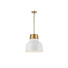 Suspendu Savoy House Meridian M70115Whnb 1 Lumière 60W Blanc Avec Laiton Naturel