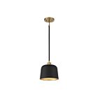Suspendu Savoy House Meridian M70118Mbknb 1 Lumière 60W Noir Mat Avec Laiton Naturel