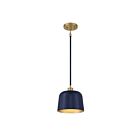 Suspendu Savoy House Meridian M70118Nblnb 1 Lumière 60W Bleu Marine Avec Laiton Naturel
