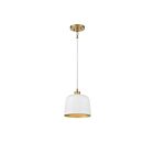 Suspendu Savoy House Meridian M70118Whnb 1 Lumière 60W Blanc Avec Laiton Naturel