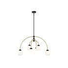 Lustre Savoy House M100114MBKNB 6 Lumières 240W Noir mat avec laiton naturel