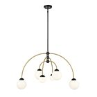 Lustre Savoy House M100114MBKNB 6 Lumières 240W Noir mat avec laiton naturel