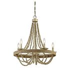 Lustre Savoy House M10014-97 5 Lumières 300W Bois naturel avec corde