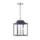 Suspendu Savoy House Meridian M30013Nblpn 3 Lumières 180W Bleu Marine Avec Nickel Poli