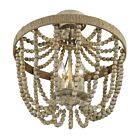 Plafonnier Semi Encastré Savoy House Meridian M60002-97 3 Lumières 180W Bois Naturel Avec Corde