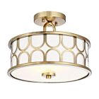 Plafonnier Semi Encastré Savoy House Meridian M60015Nb 2 Lumières 120W Laiton Naturel