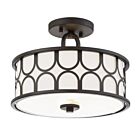 Plafonnier Semi Encastré Savoy House Meridian M60015Orb 2 Lumières 120W Bronze Frotté À L'Huile