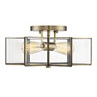 Plafonnier Semi Encastré Savoy House Meridian M60021Nb 2 Lumières 120W Laiton Naturel