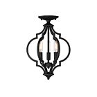 Plafonnier semi encastré ou Suspendu à chaîne Convertible Savoy House Meridian M60055MBK 3-Lumières 180W Noir mat