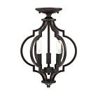 Plafonnier semi encastré ou Suspendu à chaîne Convertible Savoy House Meridian M60055ORB 3-Lumières 180W Bronze huilé