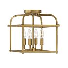 Plafonnier Semi Encastré Savoy House Meridian M60061Nb 4 Lumières 240W Laiton Naturel