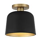 Plafonnier Semi Encastré Savoy House Meridian M60067Mbknb 1 Lumière 60W Noir Mat Avec Laiton Naturel