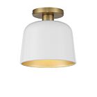 Plafonnier Semi Encastré Savoy House Meridian M60067Whnb 1 Lumière 60W Blanc Avec Laiton Naturel