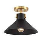 Savoy House M60078MBKNB 1-Lumière 60W Noir mat et laiton naturel Semi Encastré