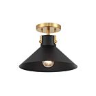 Savoy House M60078MBKNB 1-Lumière 60W Noir mat et laiton naturel Semi Encastré
