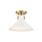 Savoy House M60078WHNB 1-Lumière 60W Blanc et laiton naturel Semi Encastré