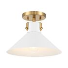 Savoy House M60078WHNB 1-Lumière 60W Blanc et laiton naturel Semi Encastré