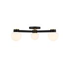 Savoy House M60079MBKNB 3-Lumières 180W Noir mat et laiton naturel Semi Encastré