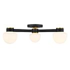Savoy House M60079MBKNB 3-Lumières 180W Noir mat et laiton naturel Semi Encastré