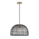 Suspendu Savoy House Meridian M70105Brnb 1 Lumière 60W Noir Avec Accents En Laiton Naturel