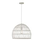 Suspendu Savoy House Meridian M70106Wr 1 Lumière 60W Rotin Blanc Avec Douille Blanche