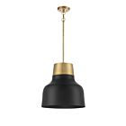 Suspendu Savoy House Meridian M70115Mbknb 1 Lumière 60W Noir Mat Avec Laiton Naturel