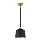 Suspendu Savoy House Meridian M70118Mbknb 1 Lumière 60W Noir Mat Avec Laiton Naturel