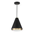 Suspendu Savoy House Meridian M70122Mbknb 1 Lumière 60W Noir Mat Avec Laiton Naturel