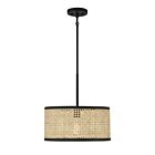 Suspendu Savoy House Meridian M7018Mbk 1 Lumière 60W Canne Naturelle Avec Noir Mat