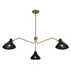 Suspendu Savoy House Meridian M7019Mbknb 3 Lumières 180W Noir Mat Avec Laiton Naturel