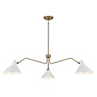 Suspendu Savoy House Meridian M7019Whnb 3 Lumières 180W Blanc Avec Laiton Naturel