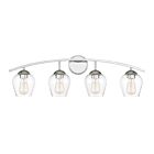 Luminaire de vanité Savoy House Meridian M80033CH 4 Lumières 240W Noir mat et laiton naturel