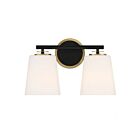 Luminaire de vanité Savoy House Meridian M80077MBKNB  2 Lumières 120W Noir mat et laiton naturel