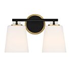 Luminaire de vanité Savoy House Meridian M80077MBKNB  2 Lumières 120W Noir mat et laiton naturel