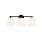 Luminaire de vanité Savoy House Meridian M80078MBKNB 3 Lumières 180W Noir mat et laiton naturel