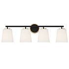 Luminaire de vanité Savoy House Meridian M80079MBKNB 4 Lumières 240W Noir mat et laiton naturel