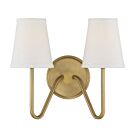 Applique Murale Savoy House Meridian  M90055Nb 2 Lumières Laiton Naturel