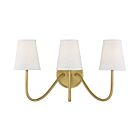 Applique Murale Savoy House Meridian  M90056Nb 3 Lumières Laiton Naturel