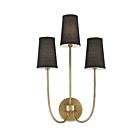 Applique Murale Savoy House Meridian  M90065Nb 3 Lumières Laiton Naturel