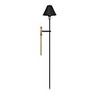 Applique Murale Savoy House Meridian M90070Bnb 1 Lumière Noir Avec Accents En Laiton Naturel