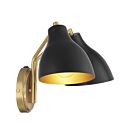 Applique Murale Savoy House Meridian  M90075Mbknb 2 Lumières Noir Mat Avec Laiton Naturel
