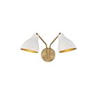 Applique Murale Savoy House Meridian  M90075Whnb 2 Lumières Blanc Avec Laiton Naturel