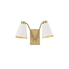 Applique Murale Savoy House Meridian  M90076Whnb 2 Lumières Blanc Avec Laiton Naturel