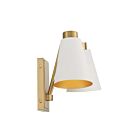 Applique Murale Savoy House Meridian  M90076Whnb 2 Lumières Blanc Avec Laiton Naturel