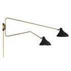 Applique Murale Savoy House Meridian  M90088Mbknb 2 Lumières Noir Mat Avec Laiton Naturel