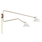 Applique Murale Savoy House Meridian  M90088Whnb 2 Lumières Blanc Avec Laiton Naturel