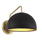 Applique Murale Savoy House Meridian  M90094Mbknb 1 Lumière Noir Mat Avec Laiton Naturel