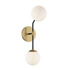 Applique Murale Savoy House Meridian M90098Mbknb 2 Lumières Noir Mat Et Laiton Naturel
